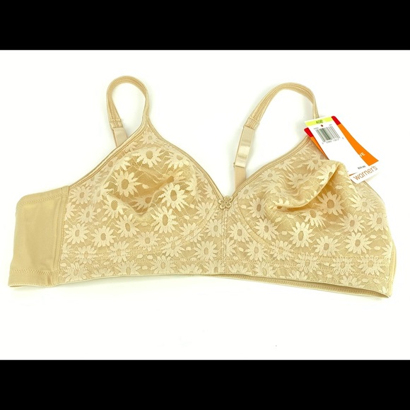Warner's Daisy Lace Wireless Bra 2009 NWT Nude - Picture 1 of 4